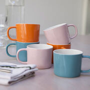 Orange stoneware mug